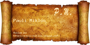 Pauli Miklós névjegykártya