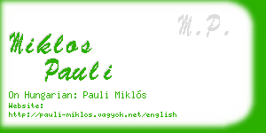 miklos pauli business card