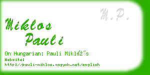 miklos pauli business card